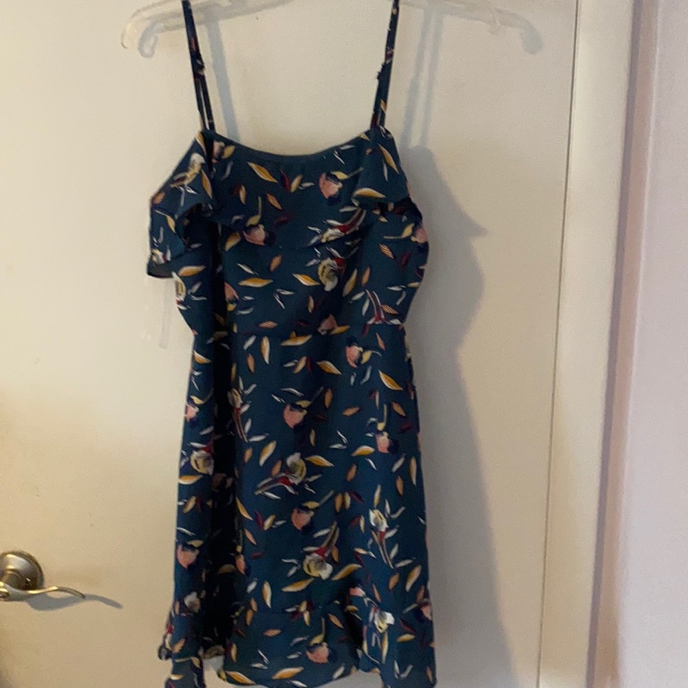Blue mini flower sun dress